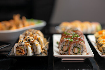 Japanese sushi rolls set