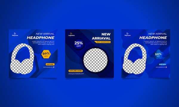 Headphone social media post template