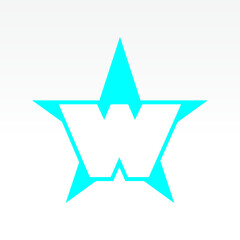 Vector illustration Initial Letter W abstract technology logo. Typography digital space concept.