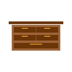 Brown icon for Chest, drawers and furniture. Flat design