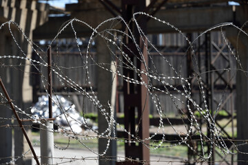 closed territory protected by barbed wire