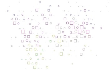 Light Pink, Green vector layout with circle spots, cubes.
