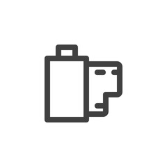 Camera film roll line icon. linear style sign for mobile concept and web design. Photographic film outline vector icon. Symbol, logo illustration. Vector graphics