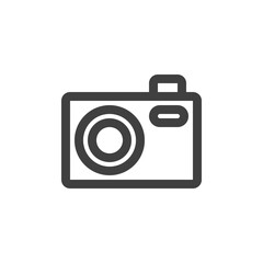 Photo Camera line icon. linear style sign for mobile concept and web design. Camera outline vector icon. Symbol, logo illustration. Vector graphics