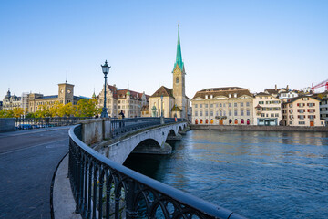 Fraumunster church the famous place of Zurich, Switzerland