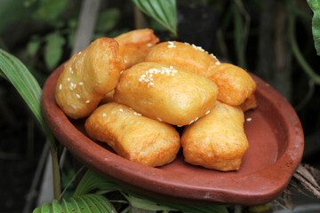 Homemade Odading Indonesian traditional food. Most viral Indonesia food in 2020. Pillow cake or...