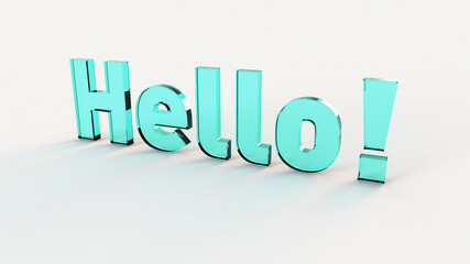 'Hello' text, 3D render