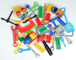 toys collection isolated on white background