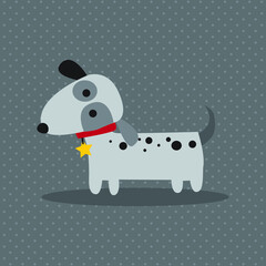 cute dog with circle grey vector