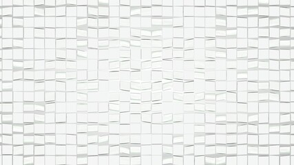 Transparent glass tiles on white, 3D rendering