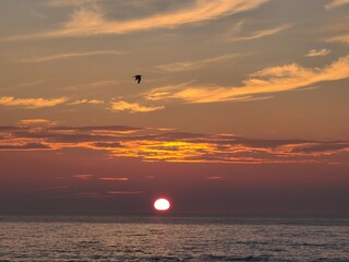 A beautiful sunrise east sea of the south Korea.