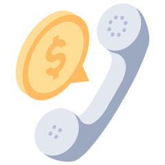 Fototapeta premium Financial call icon, isometric vector design 