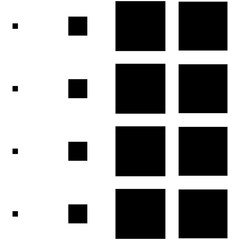 4x4 cube, square geometric arrangement. Square illustration © Pixxsa