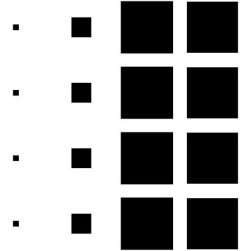 4x4 cube, square geometric arrangement. Square illustration