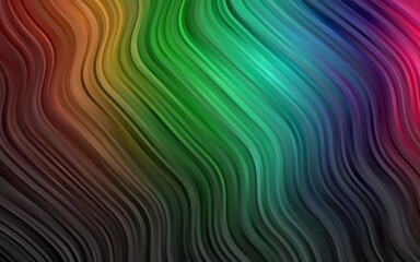 Dark Multicolor, Rainbow vector background with abstract lines. Shining crooked illustration in marble style. The template for cell phone backgrounds.