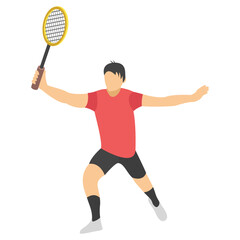 Obraz na płótnie Canvas Sports day flat icon design, racket player 