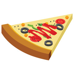 
Isometric icon of pizza slice 
