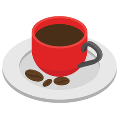 
Isometric icon of coffee.

