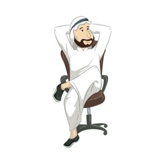 middle eastern man relaxing on the chair
