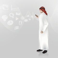 middle eastern man with a smartphone
