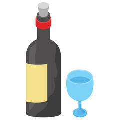 
Flat icon design of beer bottle.
