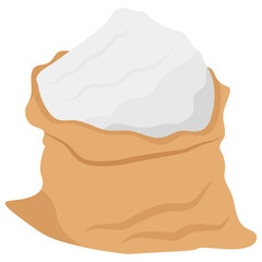 
Flat isometric icon of flour sack.
