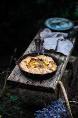 Peach and frangipan galette..style rustic