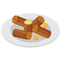 
Flat vector icon of sausages.
