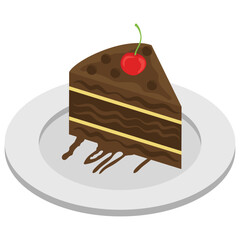 
Flat icon design of a cake piece.
