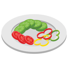 
Plate of refreshing vegetables salad
