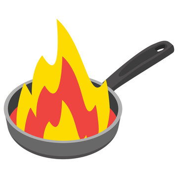 
Flat vector icon of sizzling pan.

