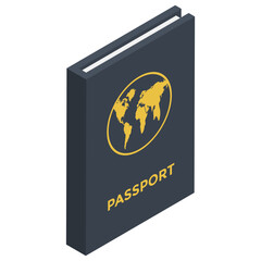 
International passport isometric icon design 
