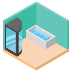 
Luxury washroom isometric icon design 
