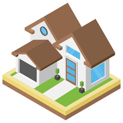
Isometric icon of a house 
