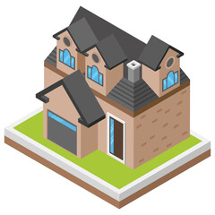 
Isometric icon of a house 
