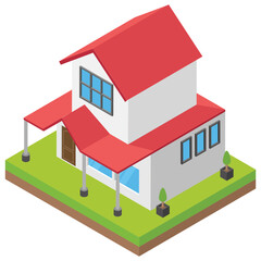 
Isometric icon of a house 
