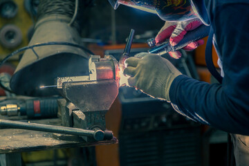 TIG welding of aluminum part for a passenger car