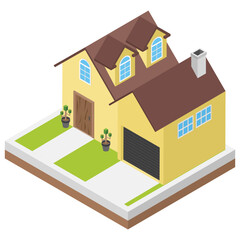 
Isometric icon of a house 
