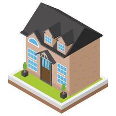 
Isometric icon of a house 
