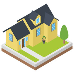 
Isometric icon of a house 
