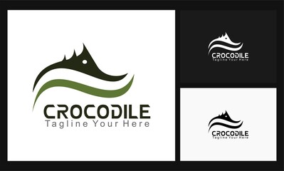 crocodile abstract concept design logo