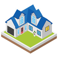
Modern house isometric icon 
