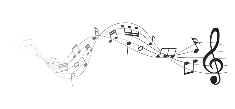 musical notes melody on white background