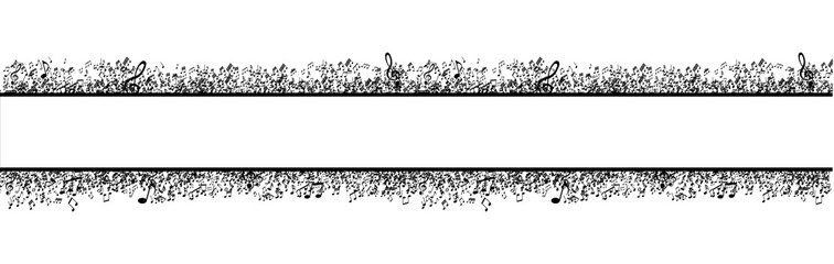 musical notes melody frame on white background