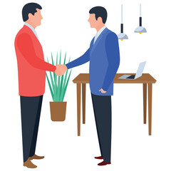 Obraz premium Office flat illustration vector, business deal 
