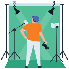 
Photography flat illustration vector, photoshoot concept 
