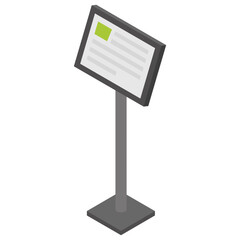 
Reader stand at museum illustration 
