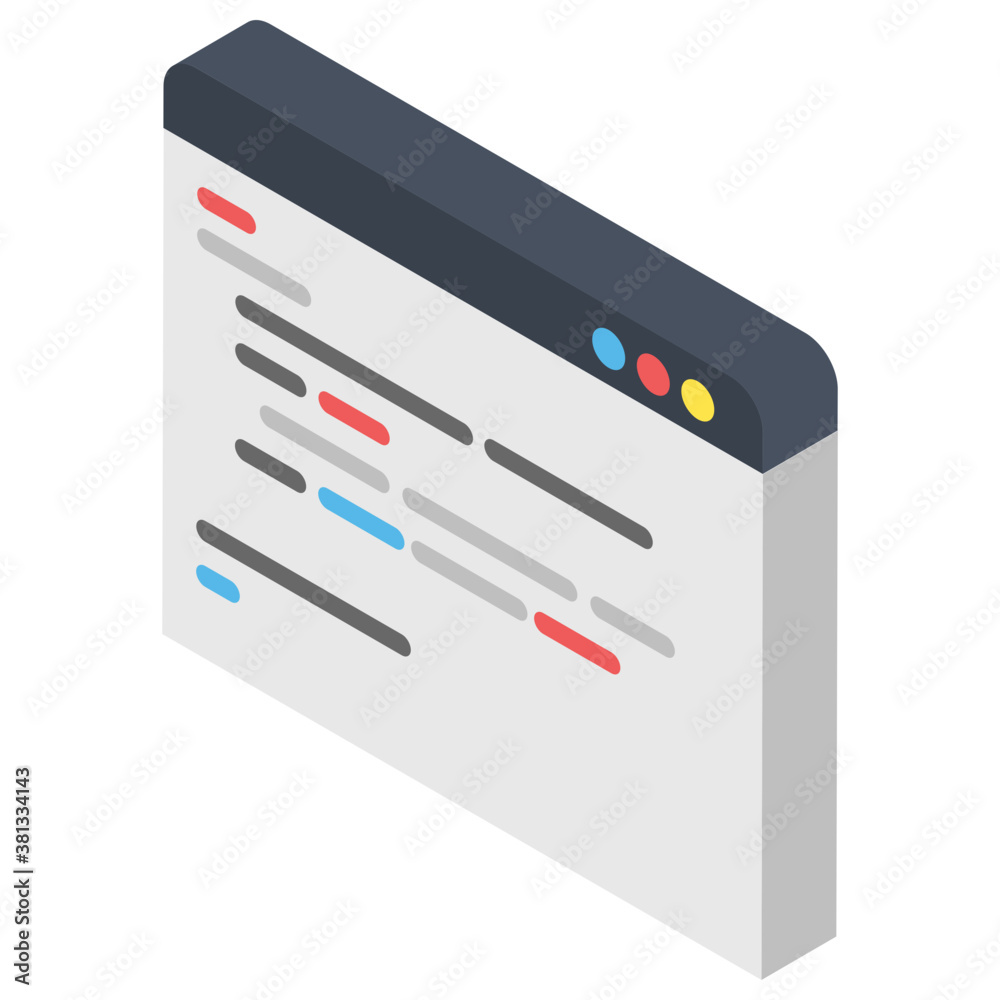 Poster web window isometric icon