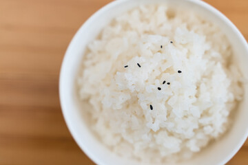 Bowl of cooked japanese rice