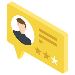 
Social media feedback isometric vector 
